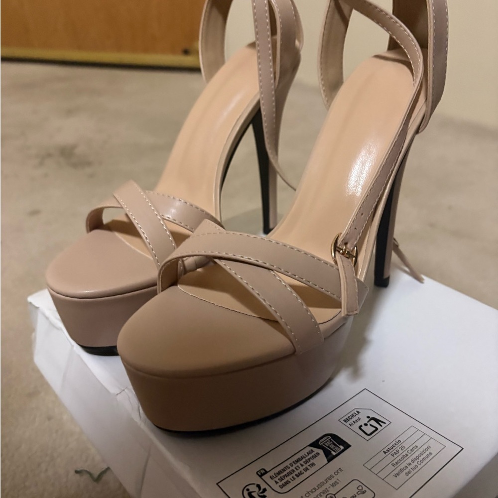 Elegant Nude Strappy Heels